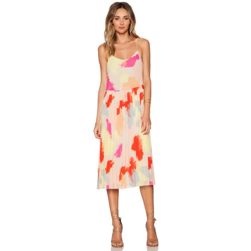 NWOT 1. STATE Crystal Pleat Midi Dress (XS)
